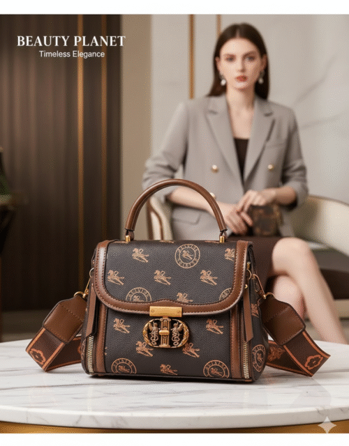 Elegant Monogrammed Crossbody & Top-Handle Bag