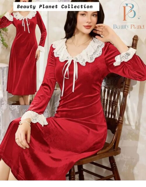 The 'Emerald Victorian' Velvet Nightgown