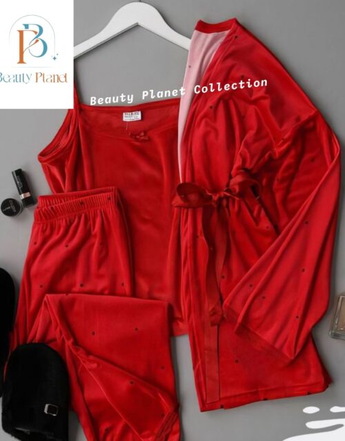 3-Piece Satin Pyjama Set