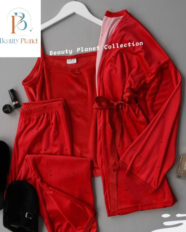 3-Piece Satin Pyjama Set