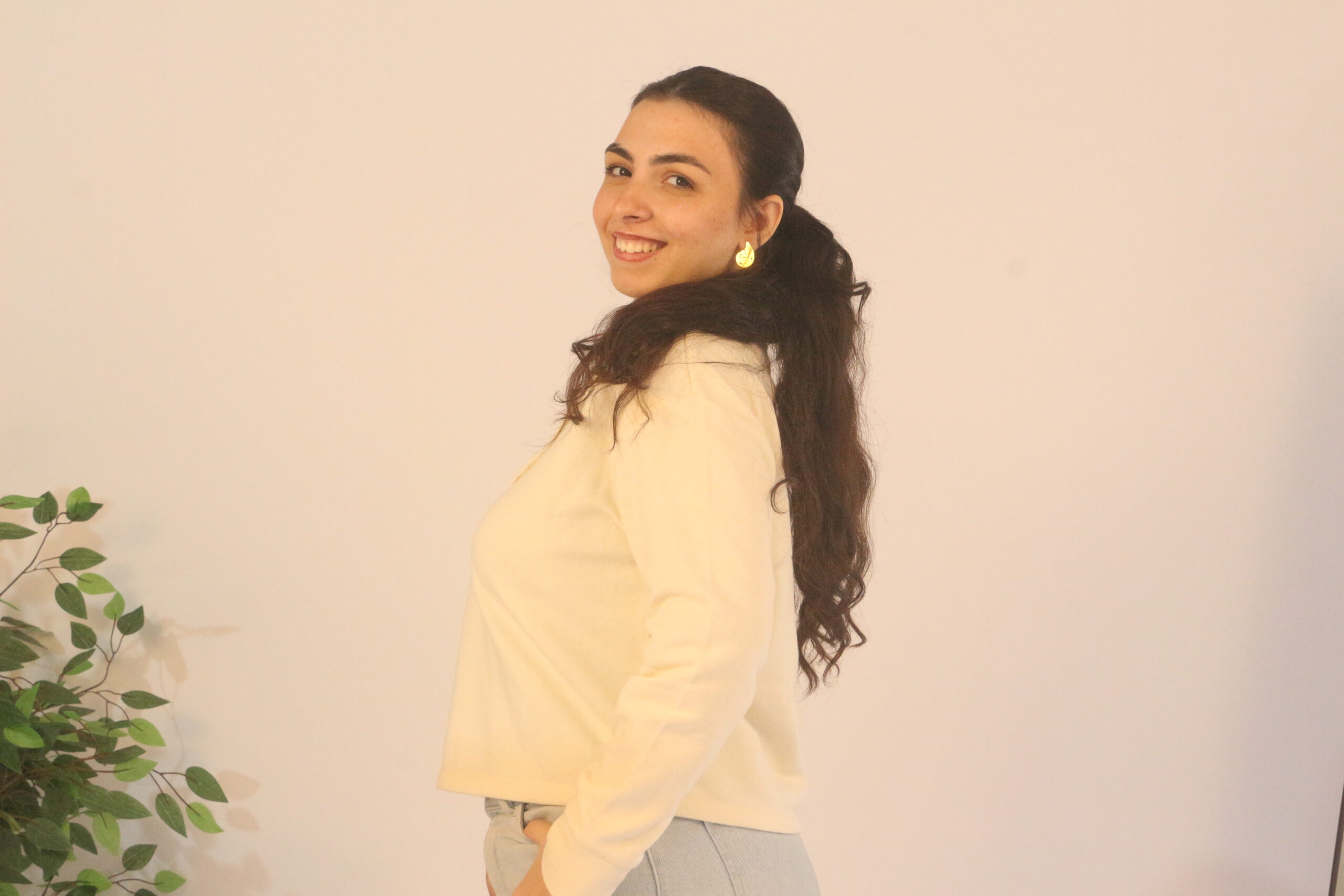 Off-White/Cream Polo Long-Sleeve Top - Image 5