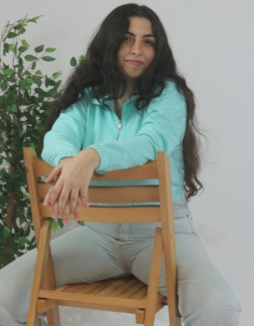 Mint Green Quarter-Zip Cropped Sweatshirt