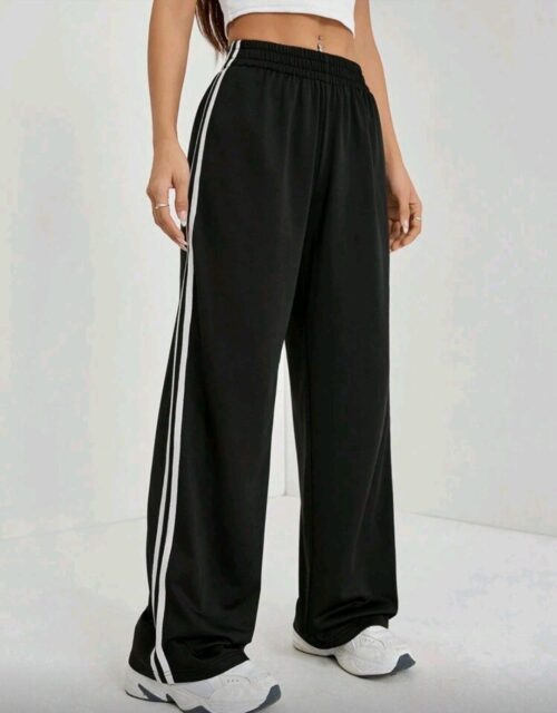 Adidas Inspired Wide-Leg Track Pants