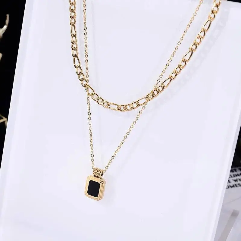 Layered Polished Gold Disc Necklace - Image 3