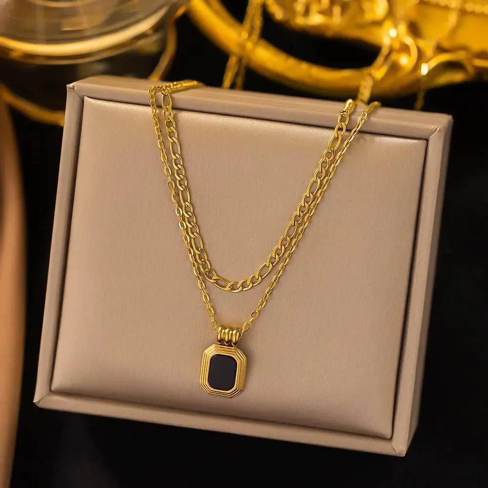 Layered Polished Gold Disc Necklace