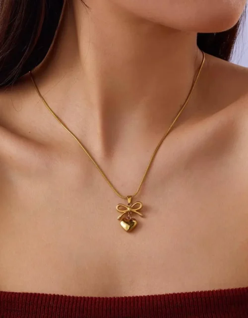 Layered Link and Dainty Beaded Chain Necklace