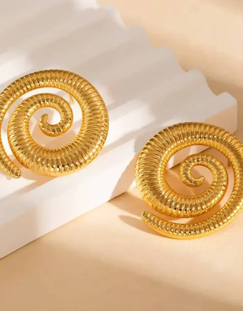 Gold Plated Round Earrings