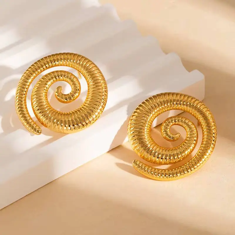 Gold Plated Round Earrings