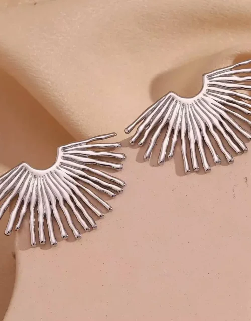 Silver Pave Stud Earrings