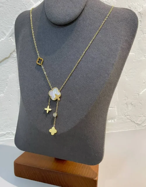 Gold Plated Interlocking Logo Chain necklace