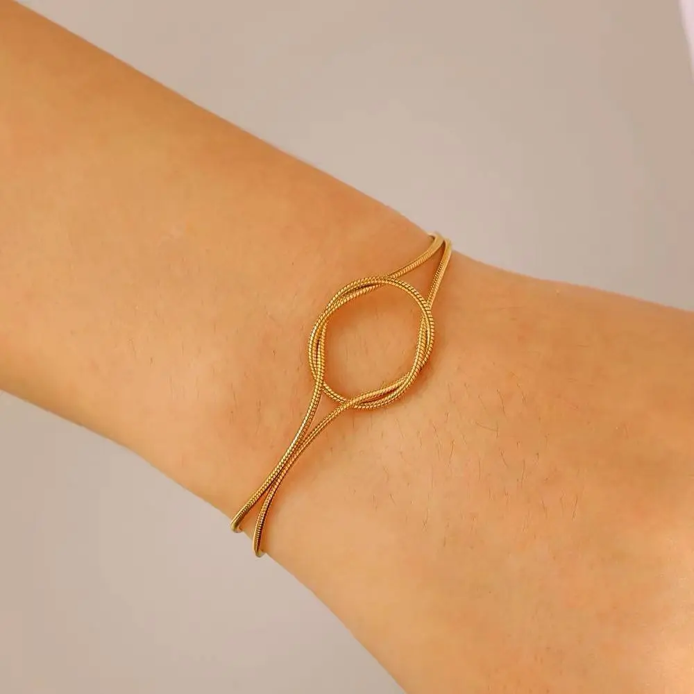 Gold Plated Chain Link Bracelet with Disc Charm
