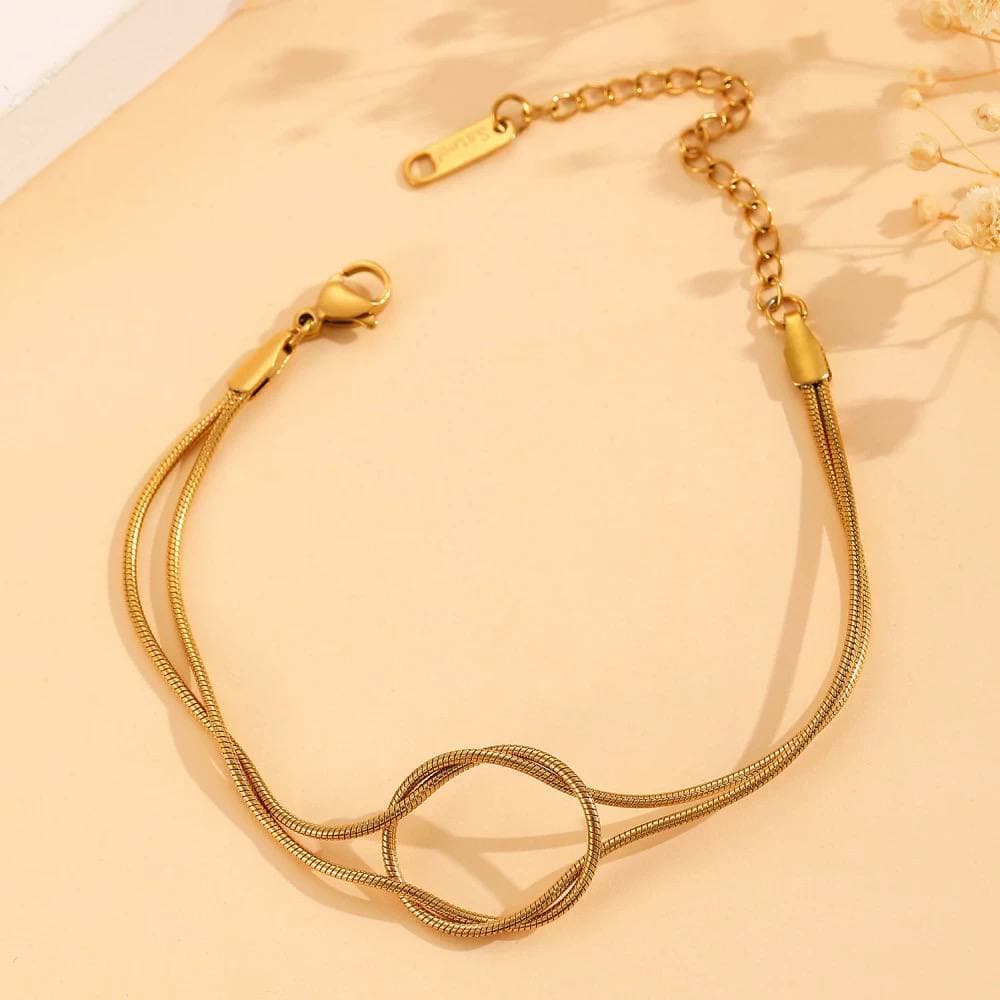 Gold Plated Chain Link Bracelet with Disc Charm - Image 4