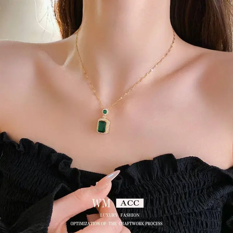 Gold Plated "Lazurde Style" Three Stone Drop Necklace