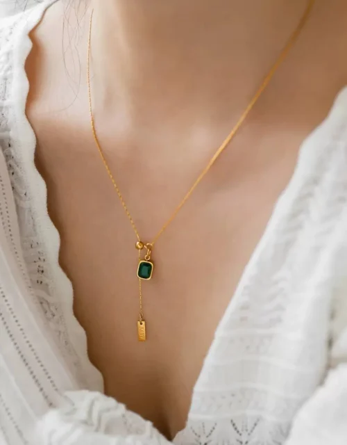 Gold Plated Pave Open Heart Outline Necklace