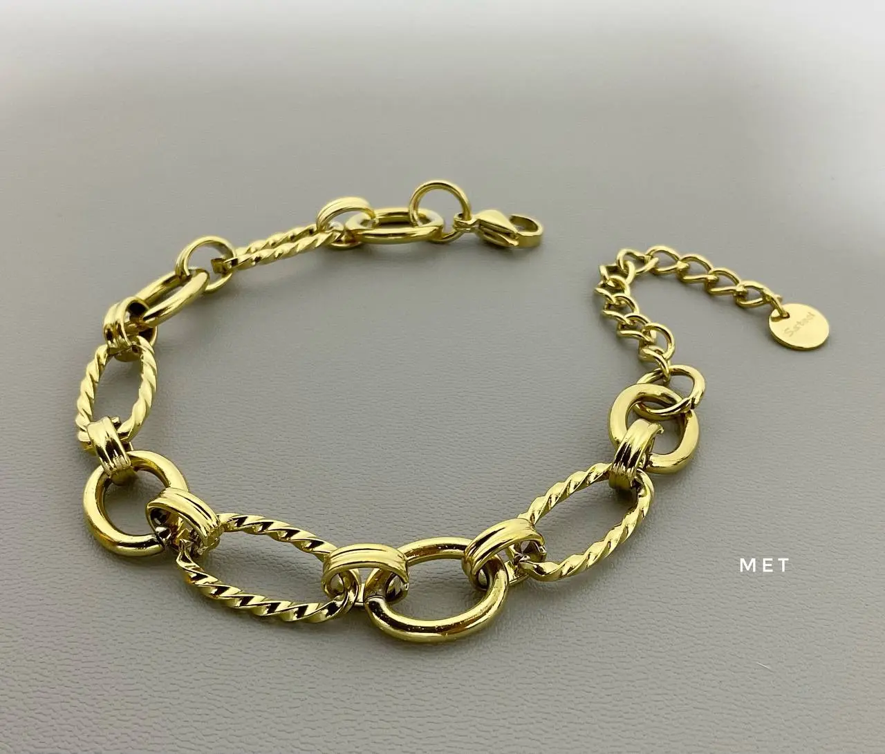 Gold Plated Wide Mesh Chain Bracelet