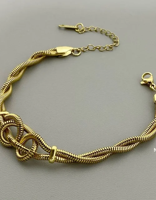Gold Plated Woven Knot Bracelet