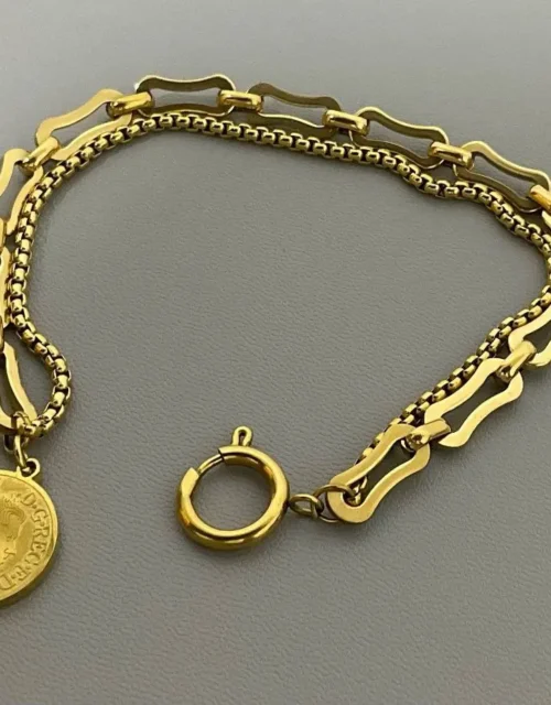 Gold Plated Double-Clover Bracelet