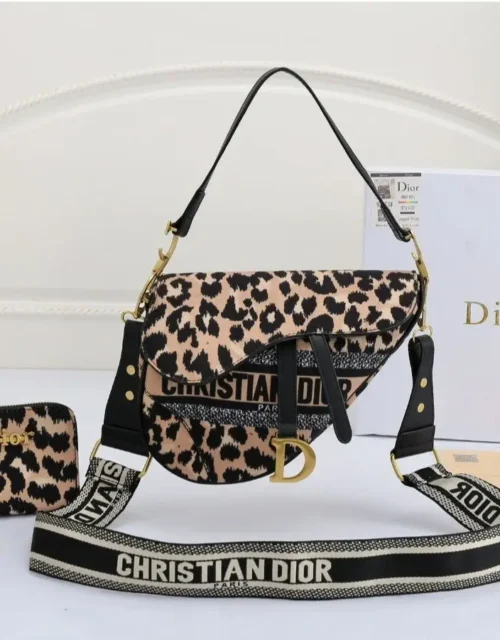 Iconic Dior Monogram Saddle Bag with Dual Straps