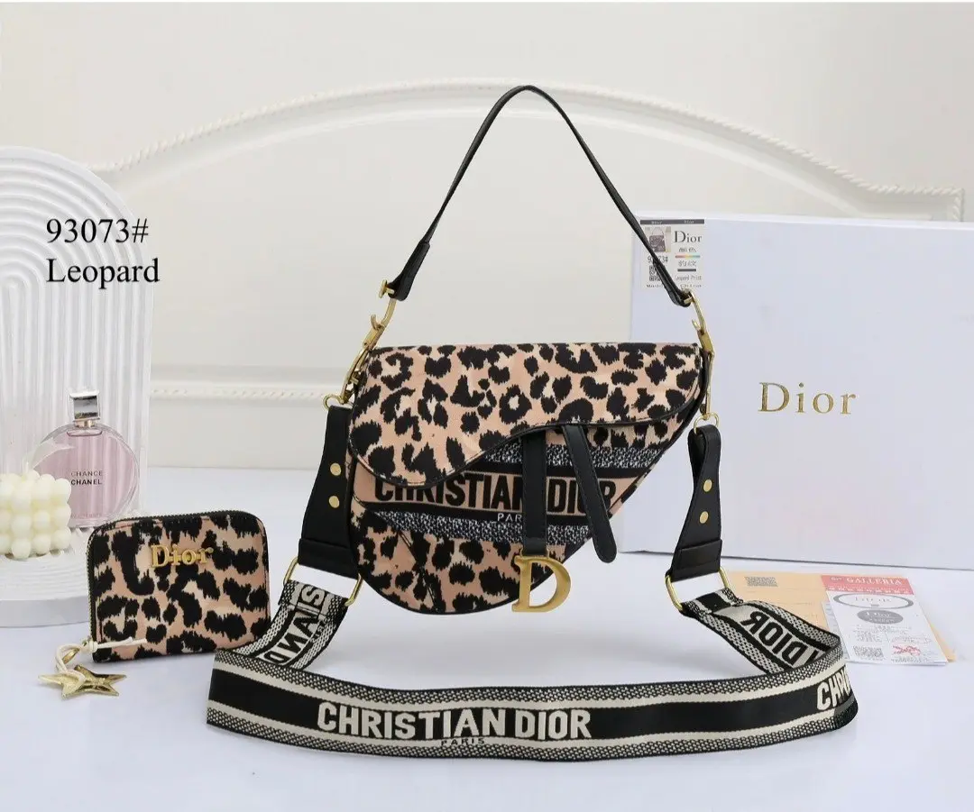 Iconic Dior Monogram Saddle Bag with Dual Straps