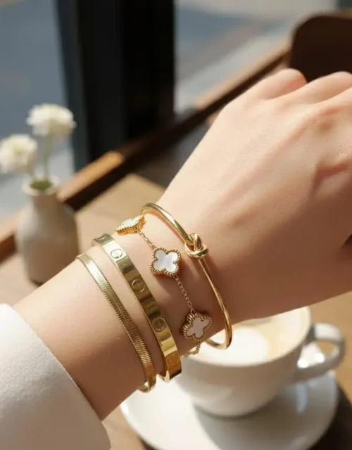 The 4-Piece Gold Bracelet Set
