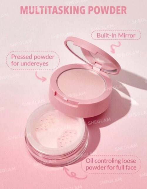 SHEGLAM Insta Ready Face & Under Eye Setting Powder – The Dual-Action Perfection Kit