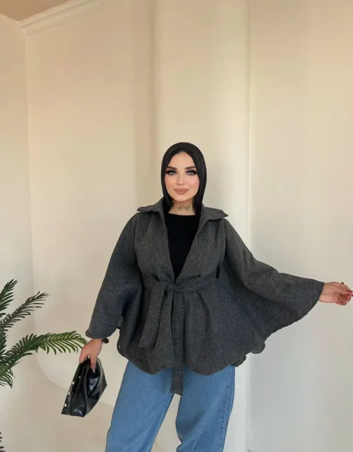 Premium Melton Wool Cape Jacket