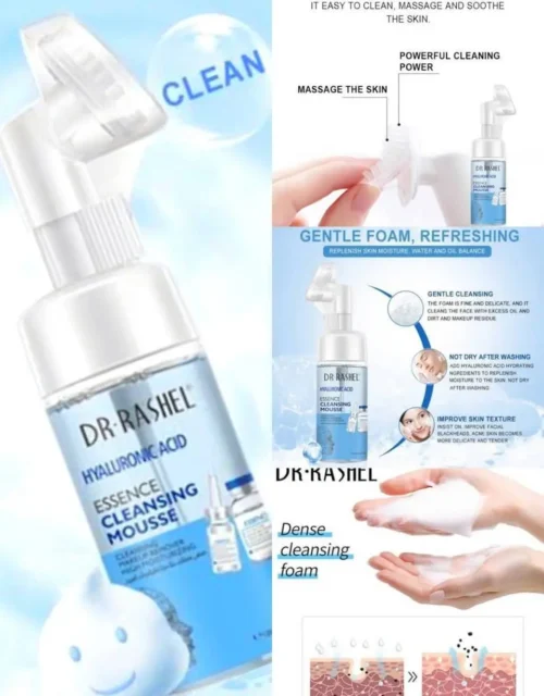 DR. RASHEL Essence Cleansing Mousse with Built-in Silicone Brush (3-in-1 Action)