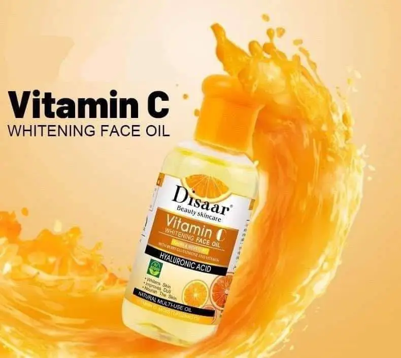 Disaar Beauty Skincare Vitamin C Whitening Face Oil With Hyaluronic Acid